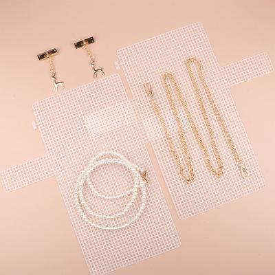 Pomocná tkací plastová síťka Sada DIY tkací materiál Plastová mřížka Síťka na kabelku Ručně vyrobené DIY doplňky k taškám