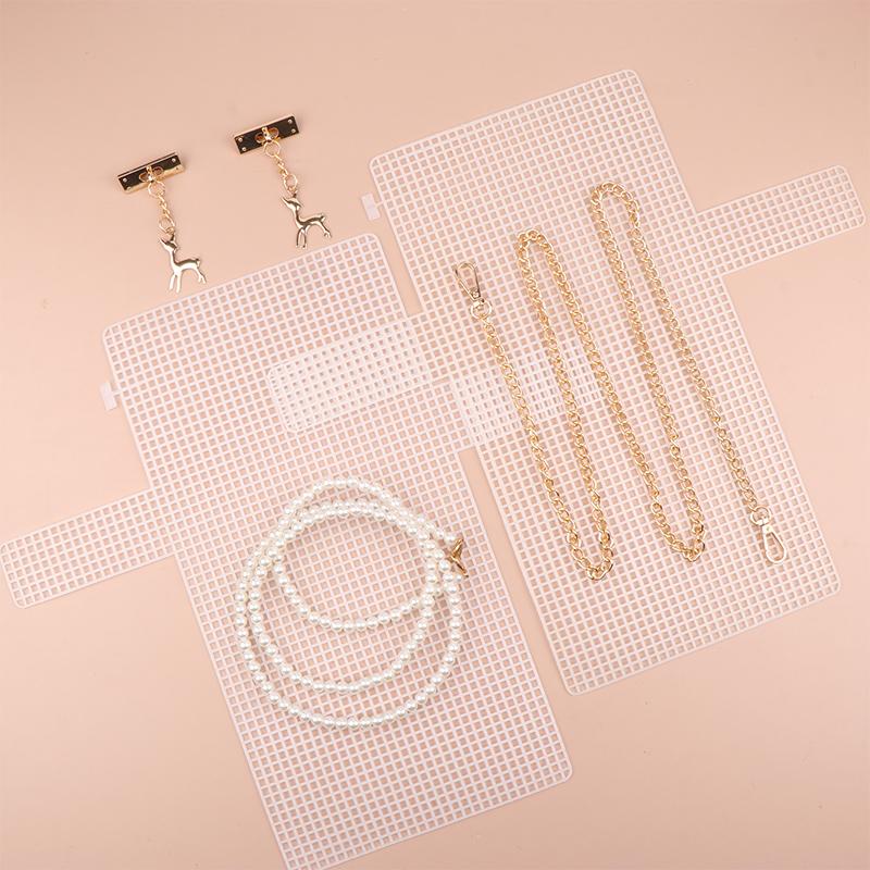 Auxiliary Weaving Plastic Mesh Kit Diy Weaving Material Plastic Grid Handbag Net Cover Handmade Diy Bag Accessories