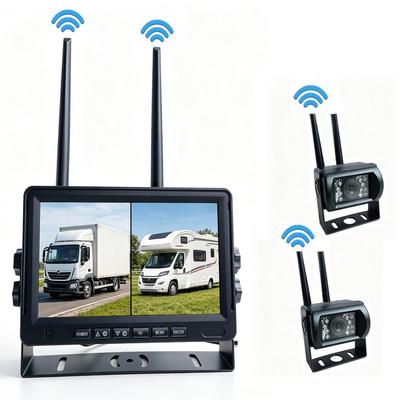 7" Wireless Dual Display & Recording Car Charger (Cigarette Lighter) for Small Trucks, Semi-Trailers, and Dump Trucks.