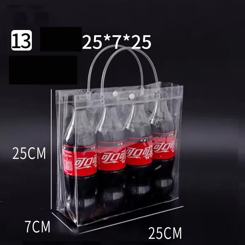 Clear Plastic Gift Bags With Handle Transparent Bag Reusable Tote Bag Pvc Goodie Bags For Wedding Party Supplies, Cosmetic Bag