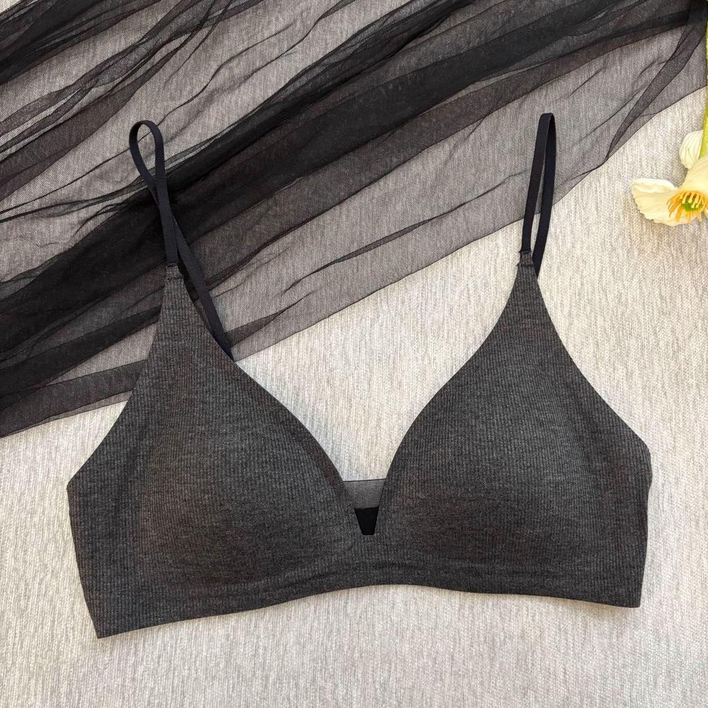 Best-Selling Thin Strap Deep V-Neck Triangle Cup Bra for Small Busts – Stylish Summer Back Design