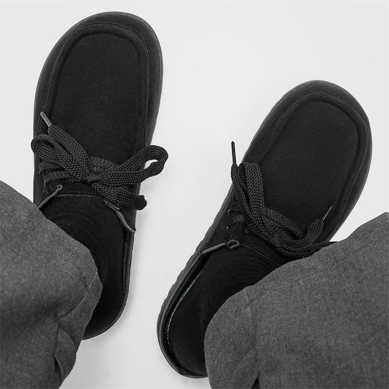 

2025 Новые мужские повседневные туфли Замшевые лоферы Обувь для вождения со скользящим верхом Винтажная Роскошная Удобная для ходьбы Мужская обувь-лодочки Chaussu 39 чёрный