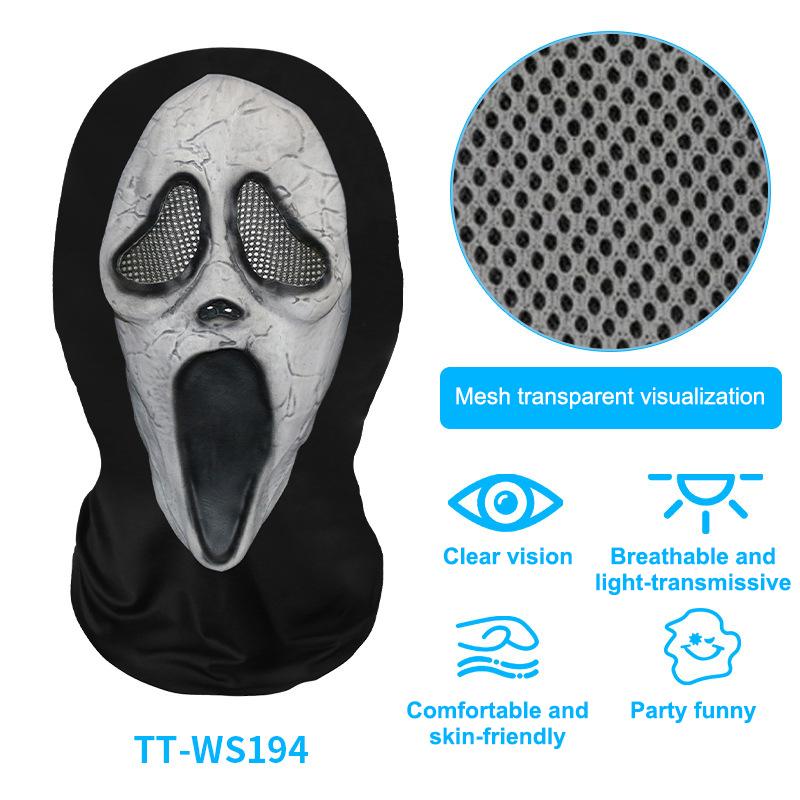 Mască Înfricoșătoare Albă Fantomă, Accesorii Costum Față Craniu Halloween, Recuzită de Petrecere Pentru Horror Cosplay Mascaradă Pentru Adulți