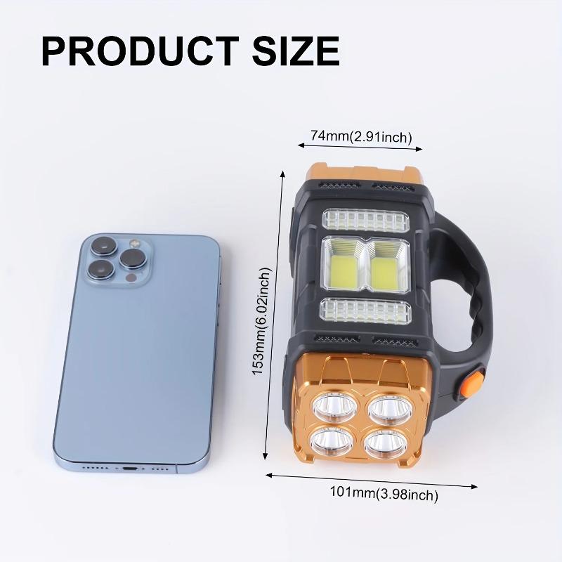 Neues Upgrade Wiederaufladbare Hochleistungs-Solar-LED-COB-Taschenlampe mit Powerbank Wasserdichte Multifunktions-Handleuchte für den Außenbereich