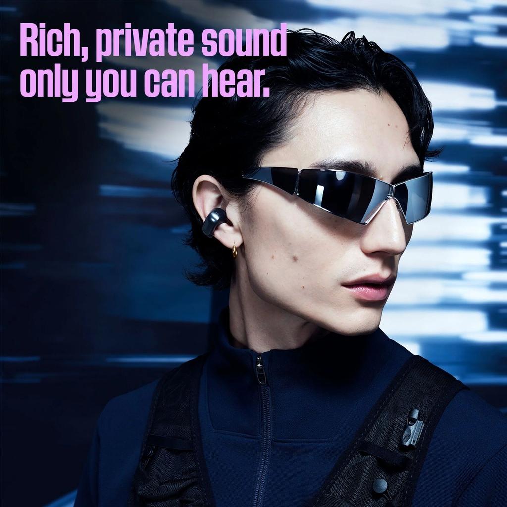 Auriculares Ultra de Oído Abierto, Auriculares Inalámbricos Bluetooth con Estuche de Carga