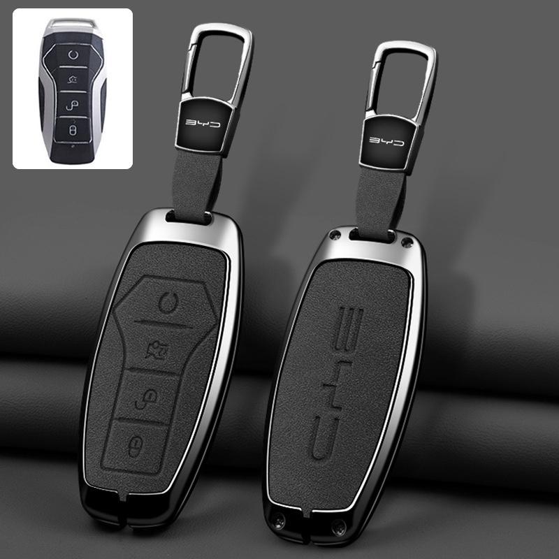 Car Zinc Alloy Key Cover Case For BYD Song Plus Atto 3 Han EV Yuan Tang DM 2018 Qin Seal Dolphin E2 Keychain Interior Accessory