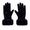Red Velvet Velvet Mittens Warm Santa Claus Gloves Fashion Full Finger Gloves  Cosplay Party