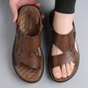 Beach Shoes Men's 2025 Summer Men's Trend Breathable Soft Sole Casual Dual-purpose Sandals Driving Leather Sandals 2025