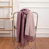 Double-Sided Women's Wool and Cashmere Scarf - Warm, Thickened Shawl for Autumn/Winter