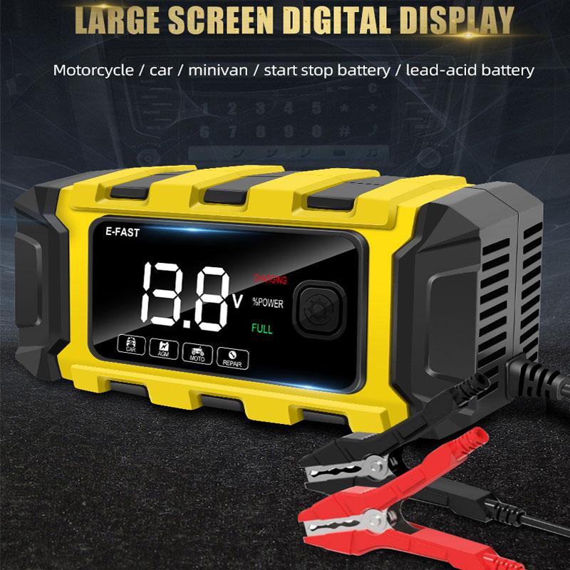 E-FAST Car Battery Charger Motorcycle Battery Charger 12V 6A Smart Charger Energy Charger