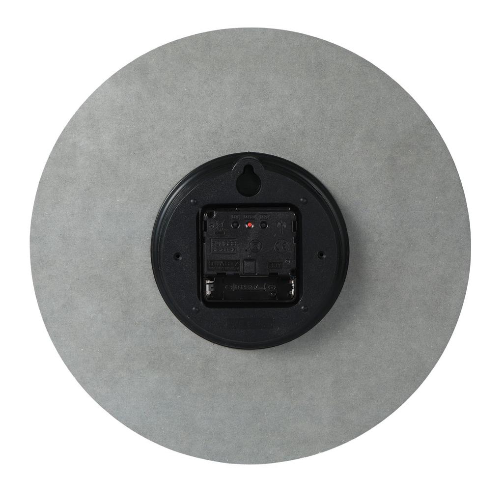 Nbdeal Silent Radio-Controlled Wall Clock with Wooden Dial, Analog, 30cm Diameter, Gray, XAH-5479