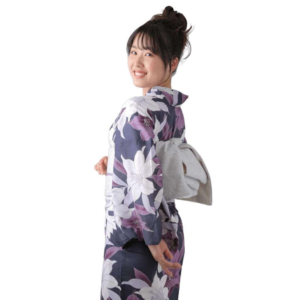[Le coeur] Women's Yukata, Free Size, Beautiful White Lily