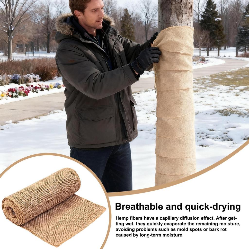 240cm/300cm Reusable Burlap Tree Protector Wrap Trunk Cover Sun Frost Damage Bark Repair Bandage Garden Supplies Plant Cover