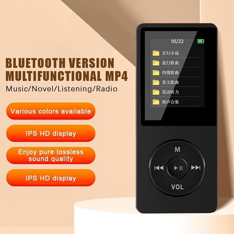 Bluetooth MP4 Music Player Compact Walkman Support TF Card Insertion for Daily English Listening Reading Entertainment