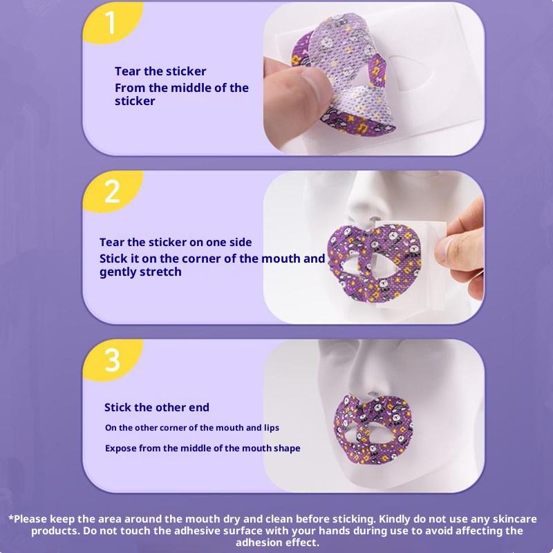 30 Pcs Cartoon Anti Snoring Nose Breathing Improving Patch Mouth Closure Tape Sleep Aid Breathing Stickers Mouth Ease Sleep Tape