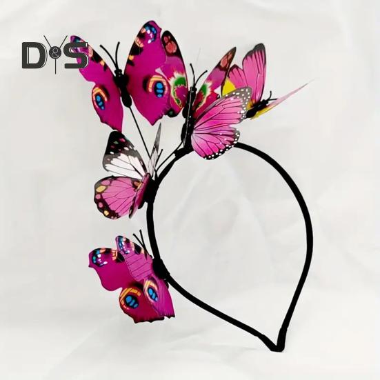 Frauen Stirnband Bunte Schmetterlinge Decor Braut Haar Band Parteien Cosplay Halloween Haar Zubehör