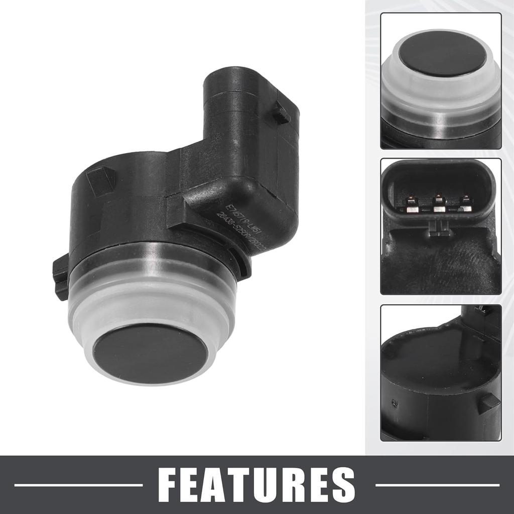 Reverse Parking Assist Sensor Car Bumper Assist Sensor No.6MK25TZZAA/LR081449 for Jeep Wrangler 2020-2024 Plastic Black