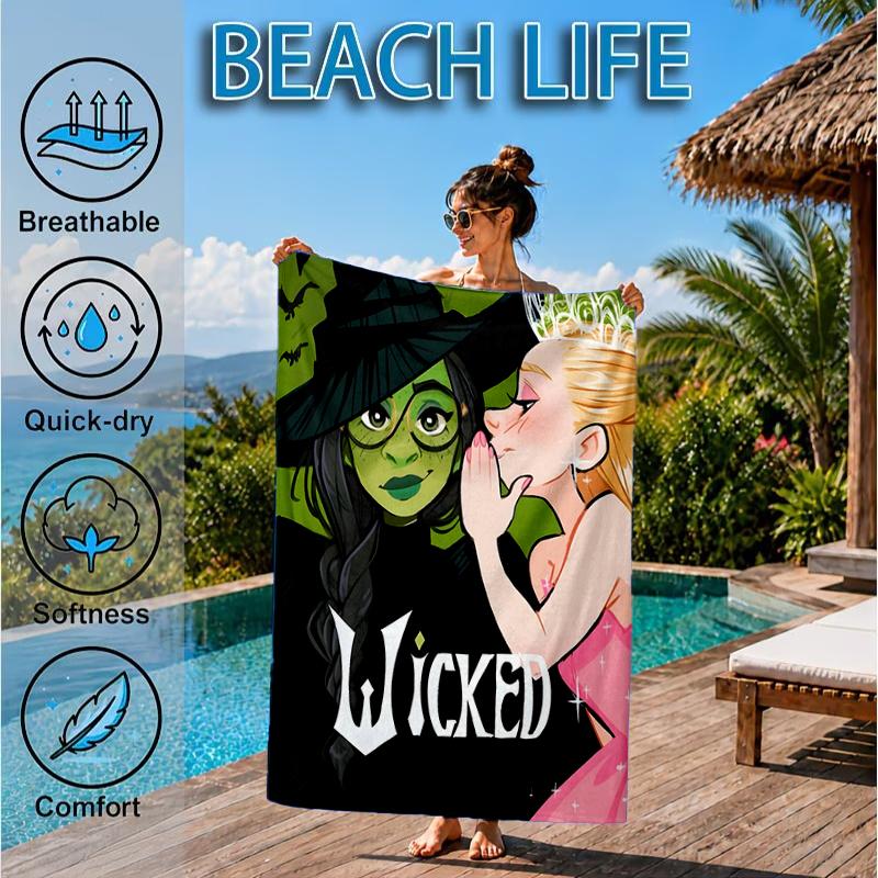 Magic witch And Friendship Beach Towel, Microfiber Beach Towel, Perfect For Pool, Beach, Travel, Home Decor Beach Party Fan gifts