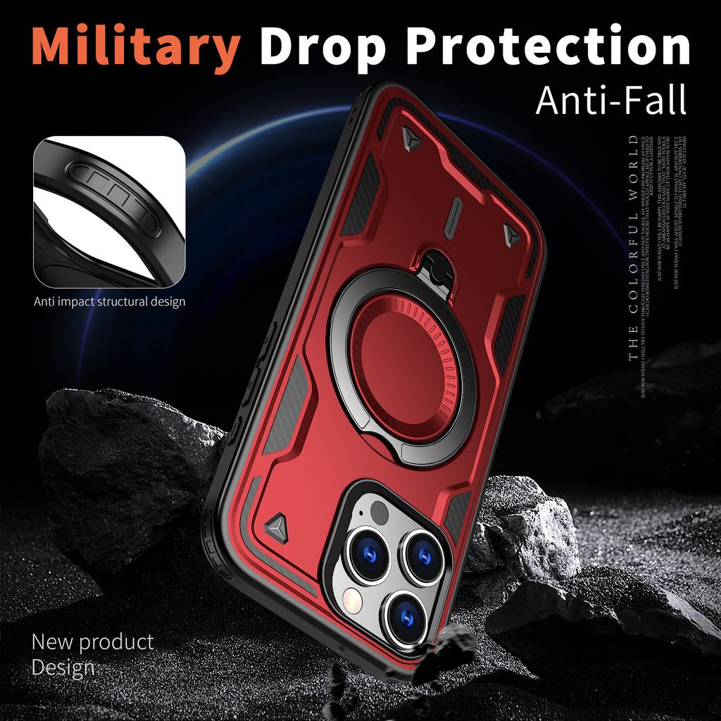 Applicable To iPhone17Pro Mobile Phone Case Magnetic Suction Rotating Magsafe Bracket Anti-drop Apple 15 Protective Case