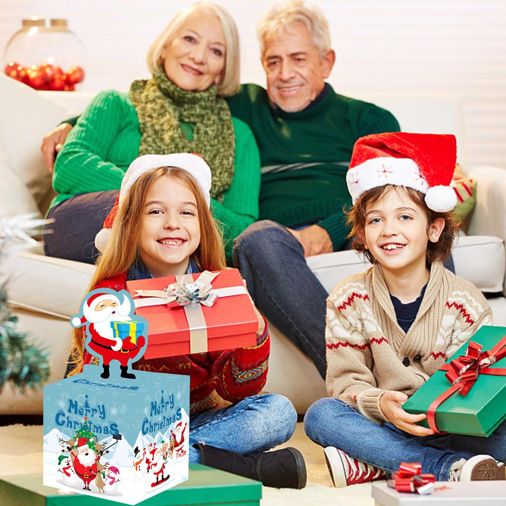 Santa Party Theme Decorations Paper Props Gift Box Christmas Occasions Gifts And