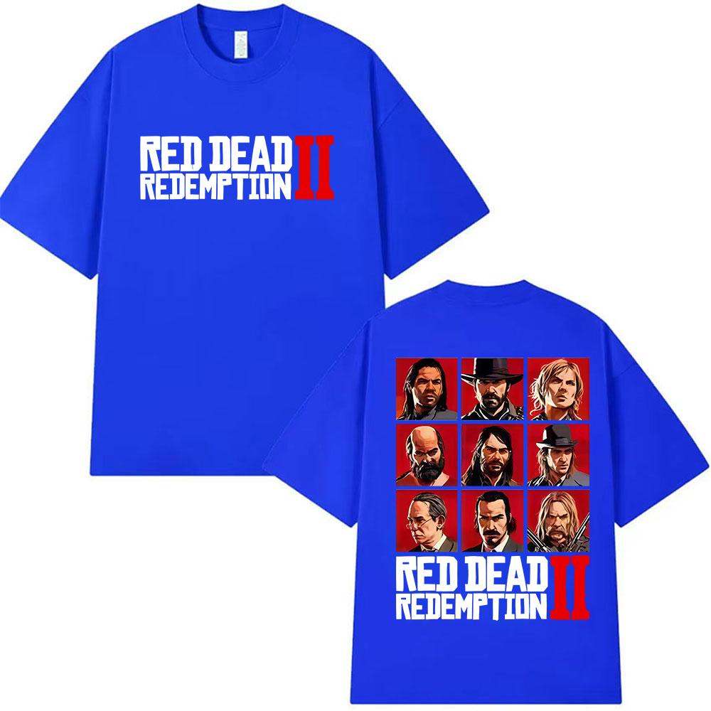 Classic Retro Red Dead Redemption 2 Game Player Graphic T Shirts Men Women Vintage Summer Oversized Cotton TShirt Streetwear