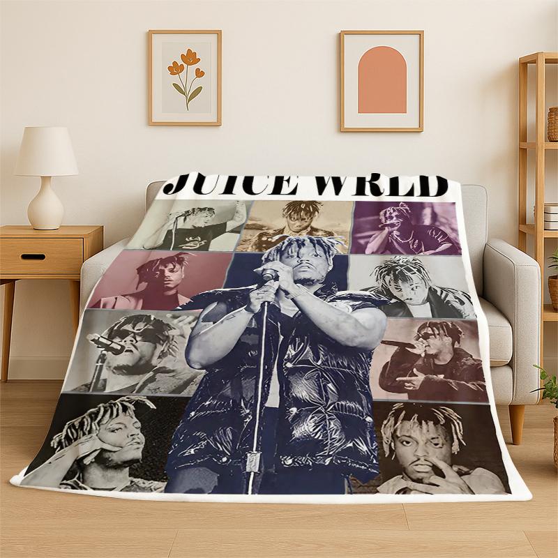 Retro Juice WRLD 999 Legende Rapper Star Flanelldecke Weiche Warme Überwurfdecke für Schlafzimmer Wohnzimmer Bett Reise Camping