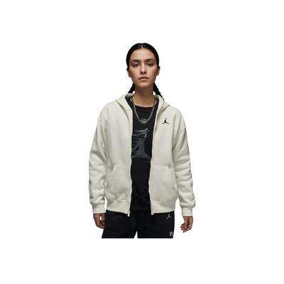 Brooklyn Fleece Modny Prosty Ciepły Bluza z Kapturem Zapinana na Zamek Kobiety kurtki Żaglówka-Biały Czarny FV7168-133