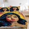 3ks Wonder Woman, Superhrdinská sada povlečení, Sada povlečení, Měkký pohodlný povlak na peřinu, Do ložnice, Pro hosty (1* Povlak na peřinu + 2* Povlaky na polštář, W
