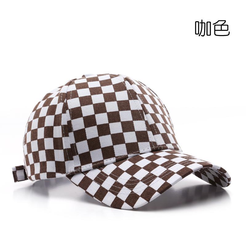 

Осень и зима Корейская версия японской бейсболки Tide с шахматным узором, женская кепка для спорта на открытом воздухе, солнцезащитный козырек, мужская шляпа Tide Adjustable