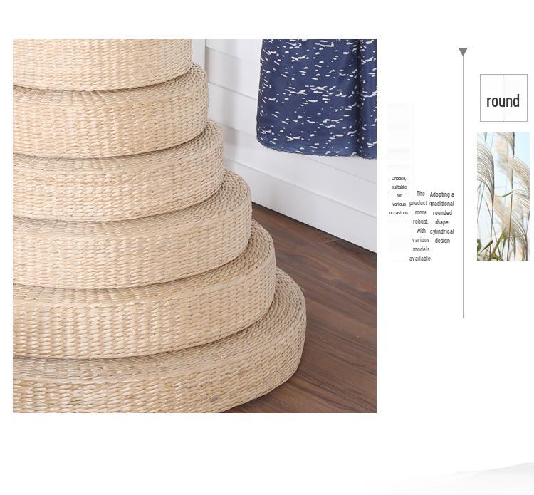 Round Woven Straw Zen Meditation Cushion Tatami Seat or Kneeling Tea Ceremony Cushion