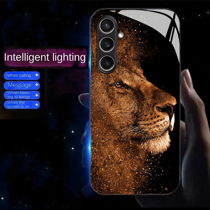 For Samsung Galaxy A16 5G/A16 4G Case Call Flash Series Pattern Printing Tempered Glass+TPU Combo Phone Case