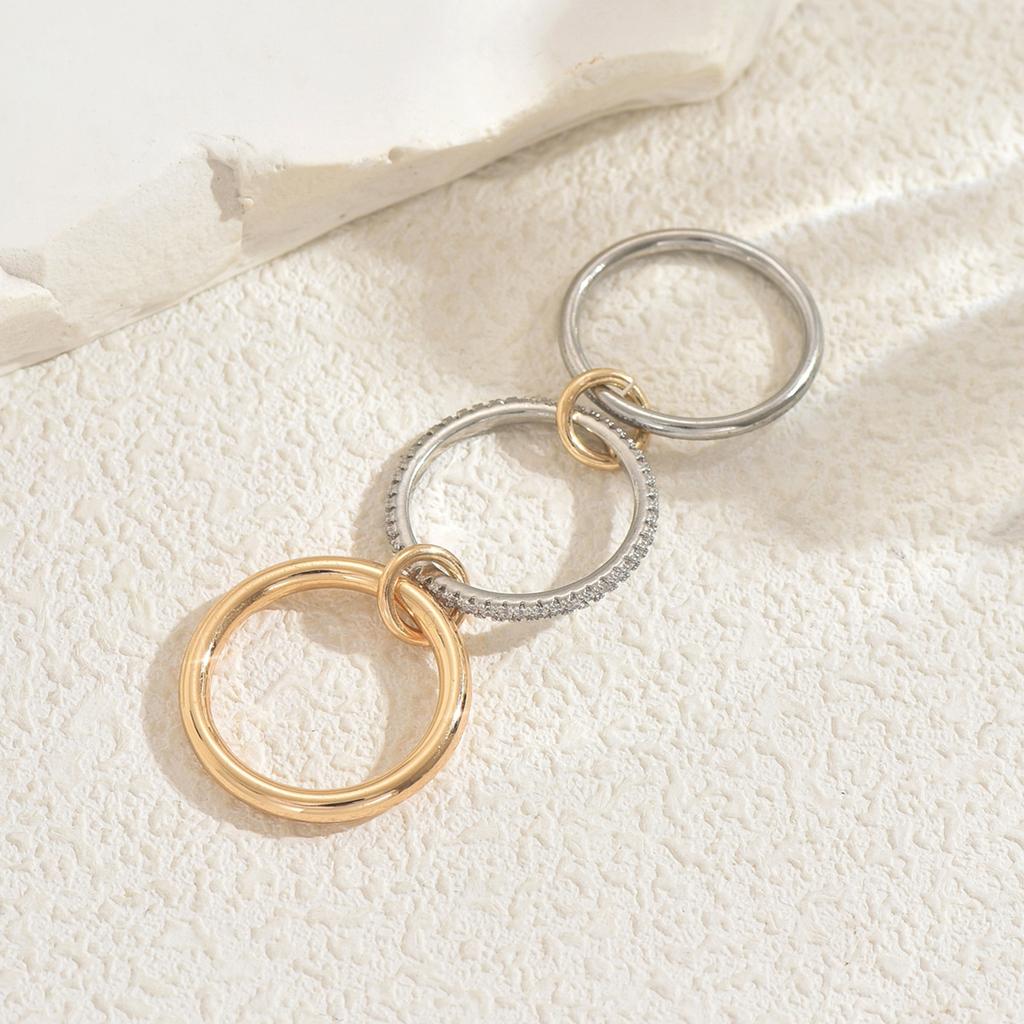 Popular Stacked Women's Ring Geometric Ring Series Design Diamond Ring Versatile Jewelry Women