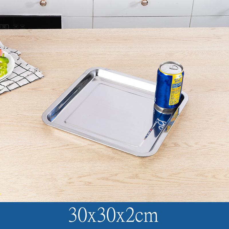 Nerezový čtvercový tác na uchovávání potravin Napařená klobása Mělký talíř Pekáče na pečení chleba Kuchyňské doplňky