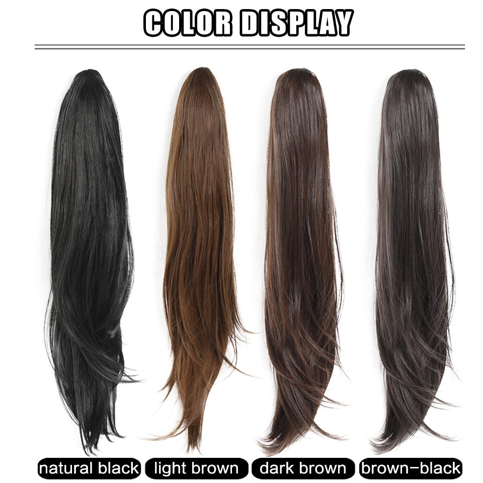 WTB Synthetic Wig Women Straight Ponytail Hair Extension Wig Small Clip-in Style Medium Length Straight Ponytail