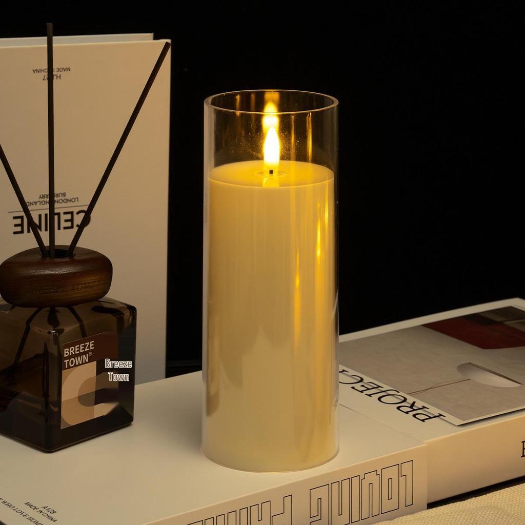 Acrylic Bullet-Shaped Remote-Controlled Flameless Candle Lamp