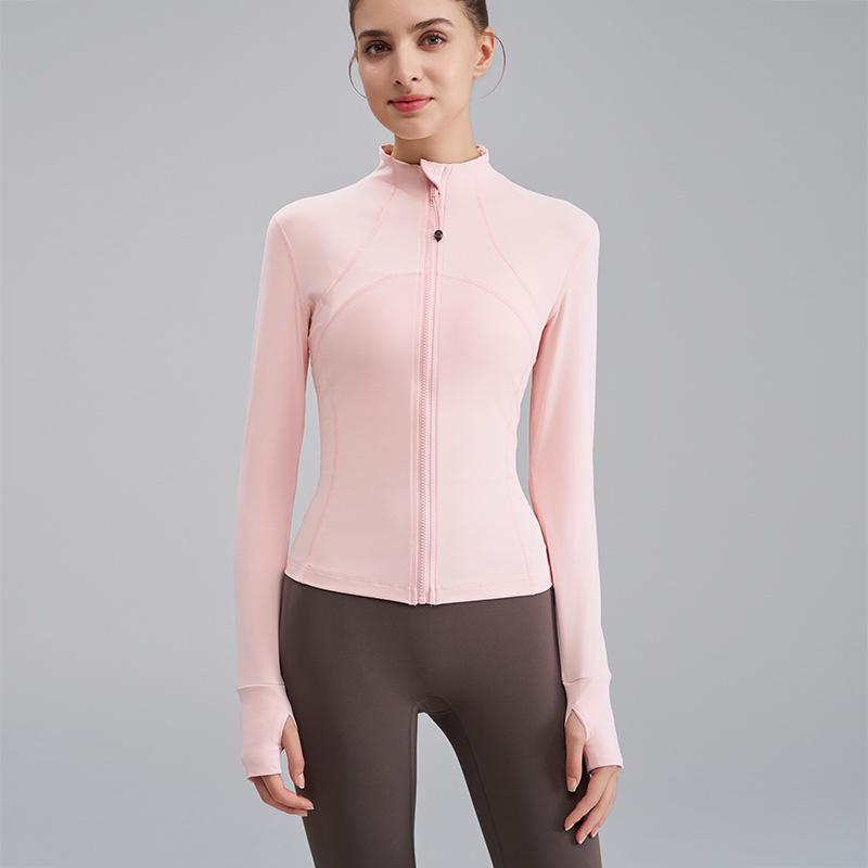 Nude Feel Women's Slim Fit Long Sleeve Yoga Jacket: Stand Collar, High-End Autumn/Winter Fitness Apparel