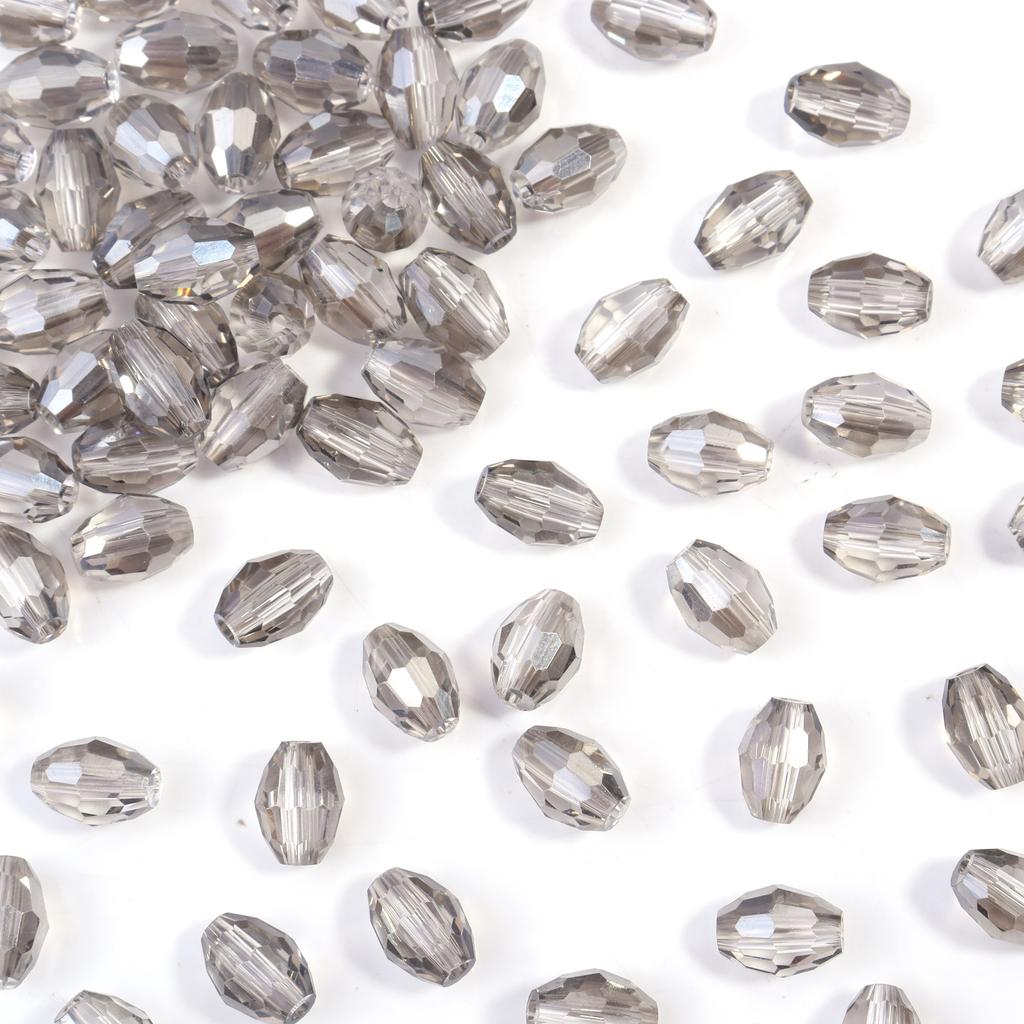 50pcs/lot 6x8mm Multicolor Oval Crystal Beads Faceted Loose Spacer Glass Rice Beads For DIY Charm Bracelet Earrings Accessories
