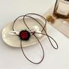 Rosen-Anhänger Halskette/Ringe/Ohrringe Simulationsblume Schlüsselbein-Kette Accessoire Stilvolles Blüten-Ornament für den täglichen Gebrauch