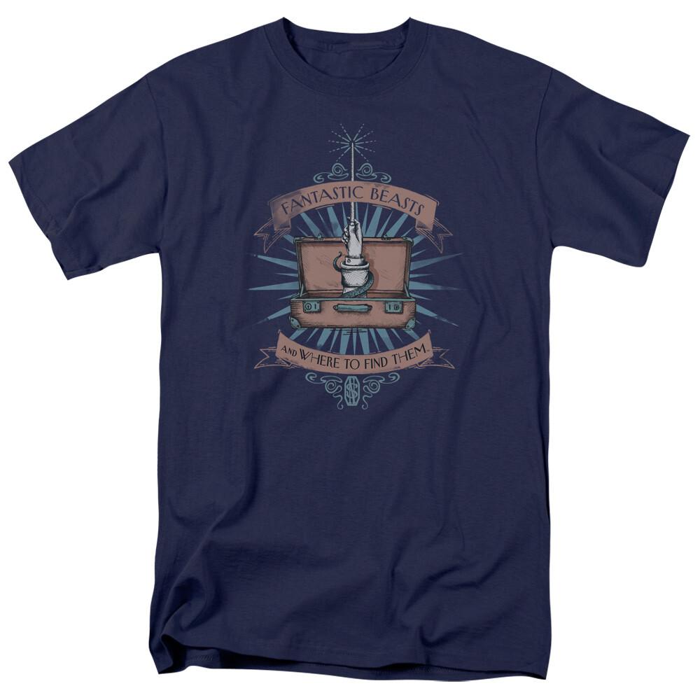 26 Fantastic Beasts Briefcase T Shirt Mens Licensed Fantasy Movie Tee Navy Unisex T-Shirt L