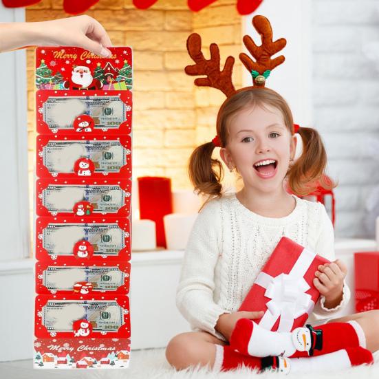 5 Pcs Christmas Money Envelope for Cash 10 Slots Surprise Money Gift Card Holder DIY Holiday Money Holder with Envelope for Xmas Parties