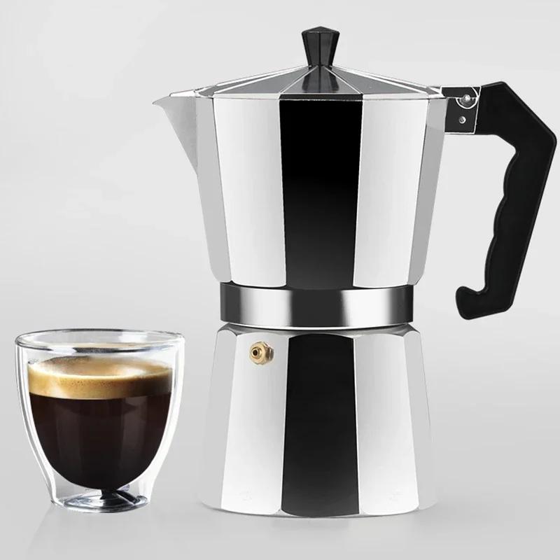 150 300 600 Caffettiera Moka in Alluminio Con Fornello Elettrico Macchina da Caffè per Piano Cottura Percolatore Espresso Bollitore Mocha Riscaldatore Casa Domestico