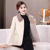 Chic Winter Fleece-lined Coat for Middle-aged & Elderly Women - Fashionable Leather-Feel, Loose Fit Top