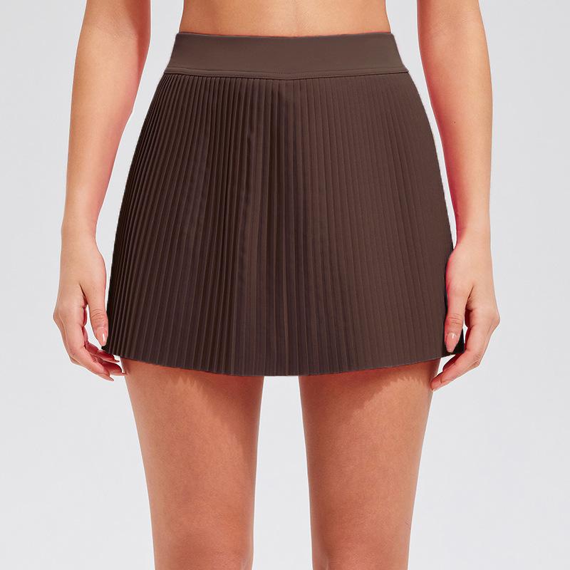 Organ Pleated Tennis Skirt for Women Fake Two-piece Anti-exposed Sports Fitness Badminton Skirt Golf Skirt Summer Suit