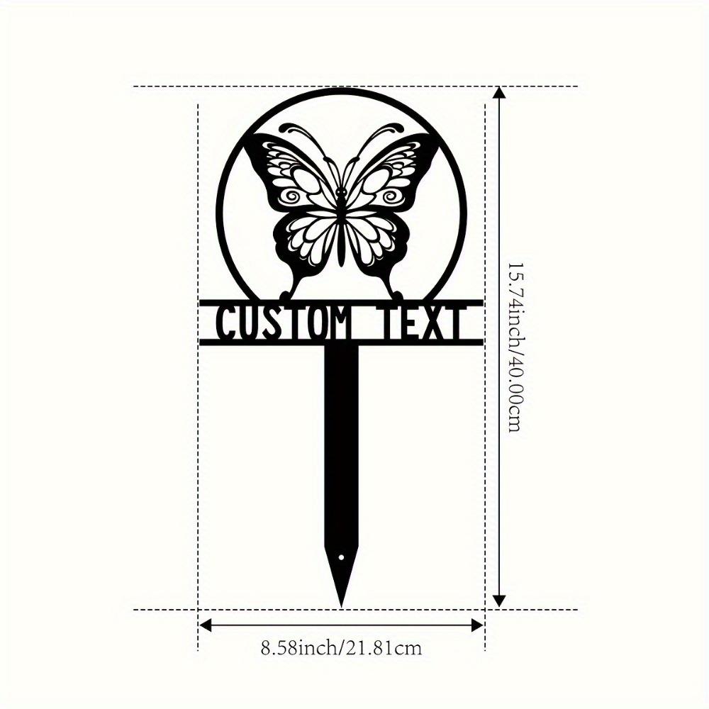 Metal Butterfly Garden Stakes Custom House Numbers Durable Iron Lawn Decor Yard Sign TYDZ003047