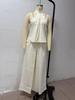 2026 Summer European & American Casual Sleeveless Top and High-Waisted Wide-Leg Pants Set for Women