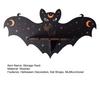 Halloween Bat Wall Floating Shelf Faux Crystal Display Shelf Wooden Candle Holder Wall Shelf Decoration Living Room Bedroom Bathroom Storage Rack