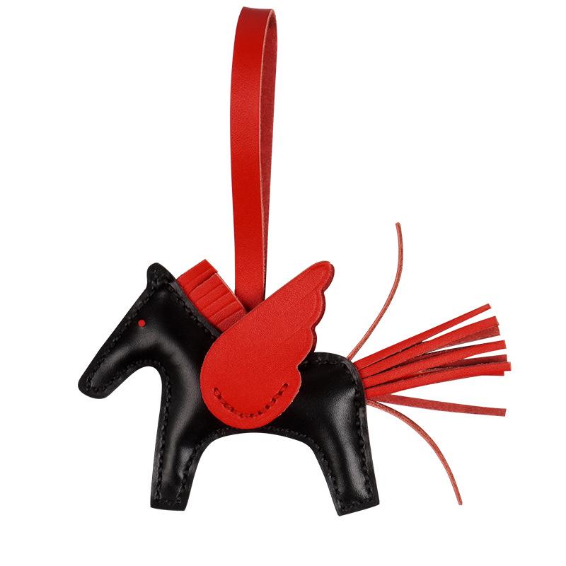 Handmade Genuine Leather Pegasus Keychain for Women – Cute Car Accessory