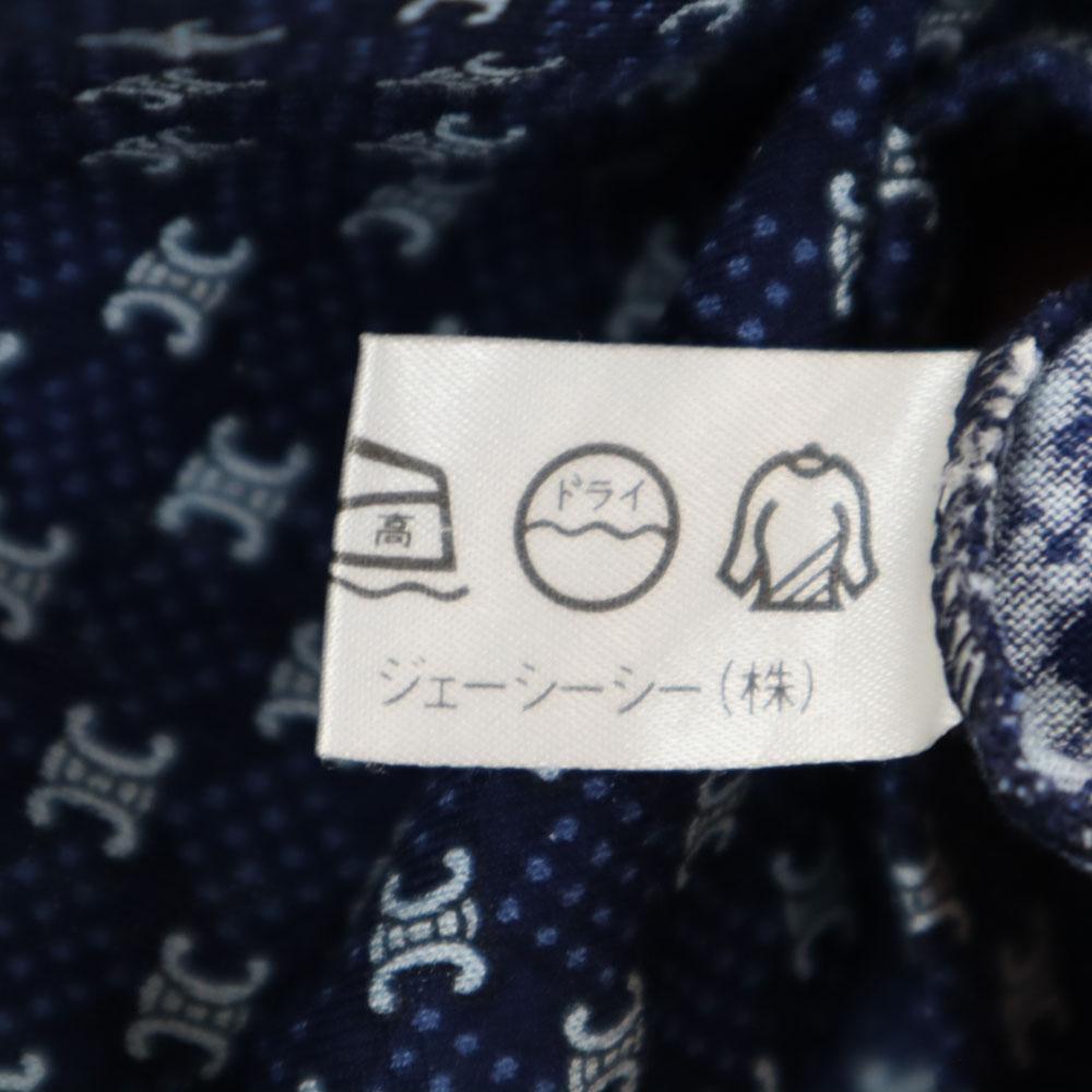 Celine 90s Made In Italy Old JCC Macadam Pattern 7 Minutes Sleeve Shirt Women Used