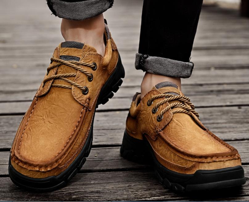 Fashion Genuine Leather Men Casual Shoes High Quality Men Sneakers Fashion Wear-resisting Leisure Shoes Outdoor Men Shoes Zapatos Hombre