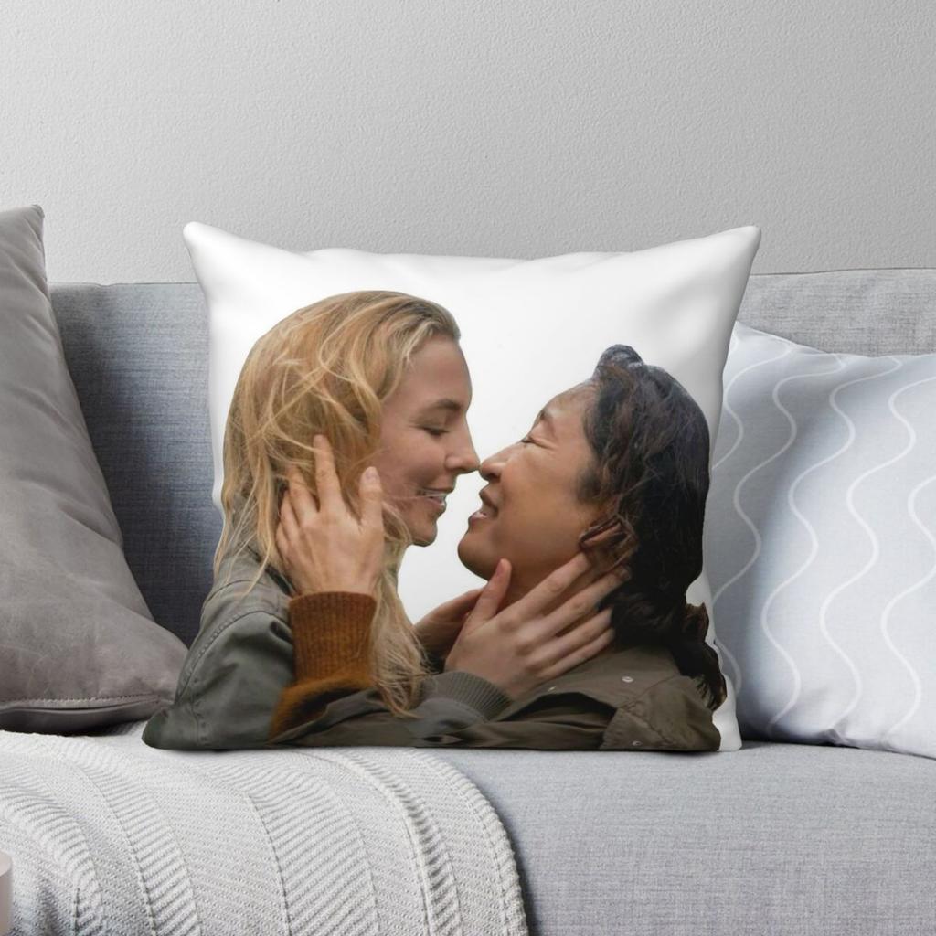Killing Eve Villanelle Eve Polastri Square Pillowcase Polyester Linen Velvet Creative Decorative Pillow Case Seater Cushion 18"